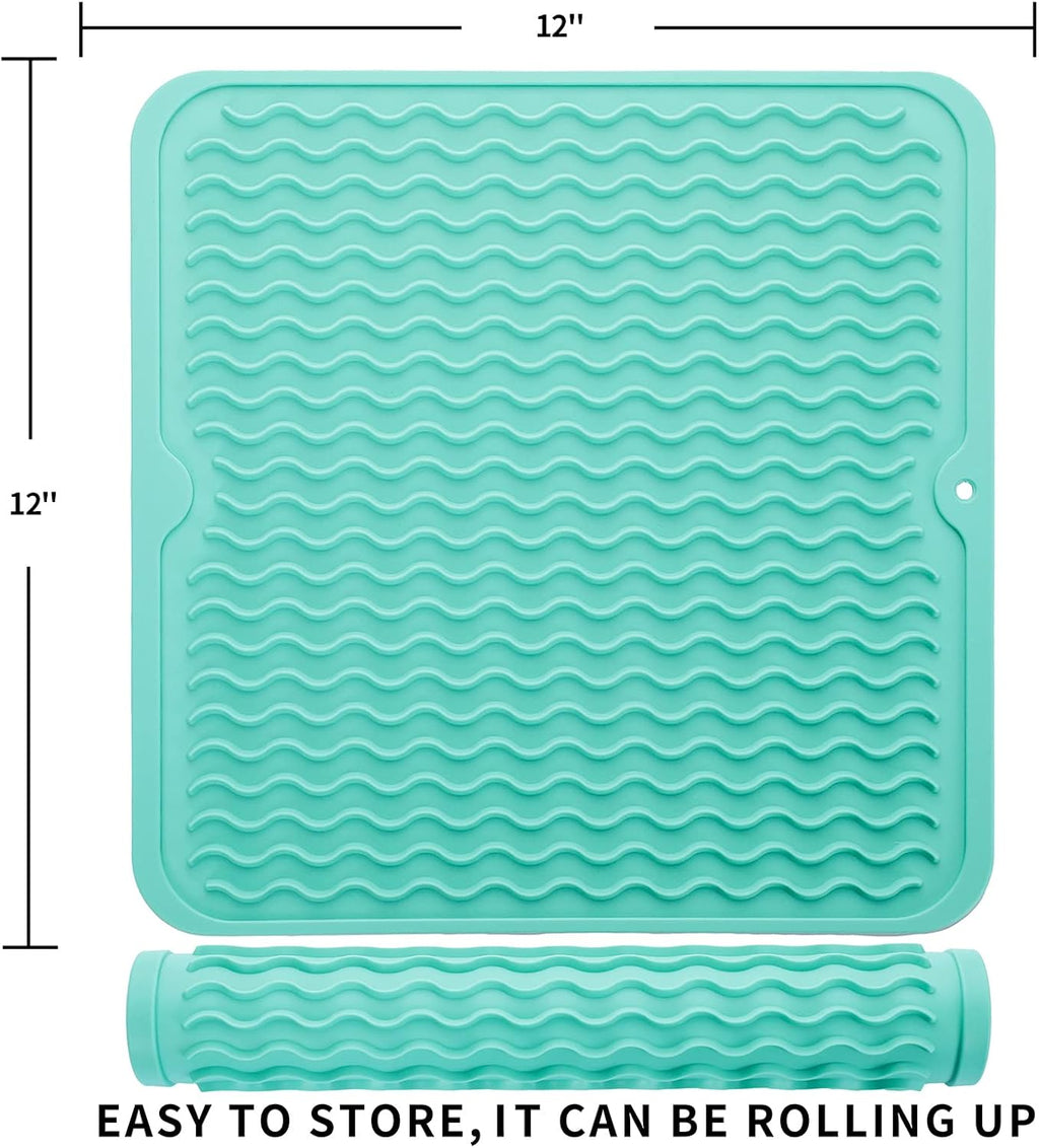 Silicone Dish Drying Mat for Multiple Usage,Easy clean,Eco-friendly,Heat-resistant Silicone Mat for