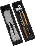 Kitchen Drawer Organizer Bins, Black Bamboo Drawer Organizer Stackable for Silverware, Utensils
