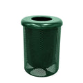 COATEDOUTDOORFURNITURE RFT-P-GRN Heavy Duty Round Trash Receptacle with Flat Top, Liner Included