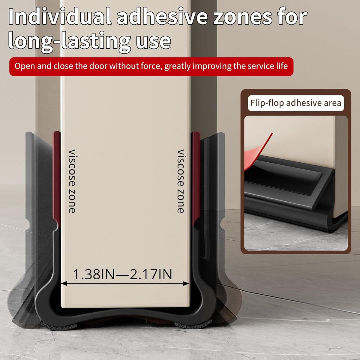 New Upgrade 36.6 inch Under Door Draft Stopper Free Cutting Length， for Bottom of Door，Under Door