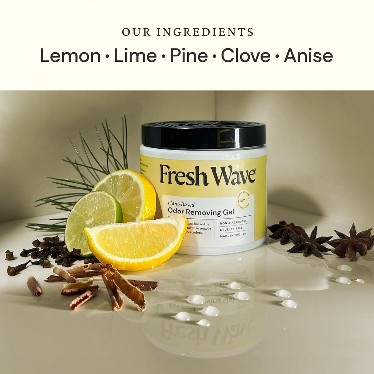 Fresh Wave Lemon Odor Removing Gel, 15 oz. | Odor Absorbers for Home | Safer Odor Relief | Natural
