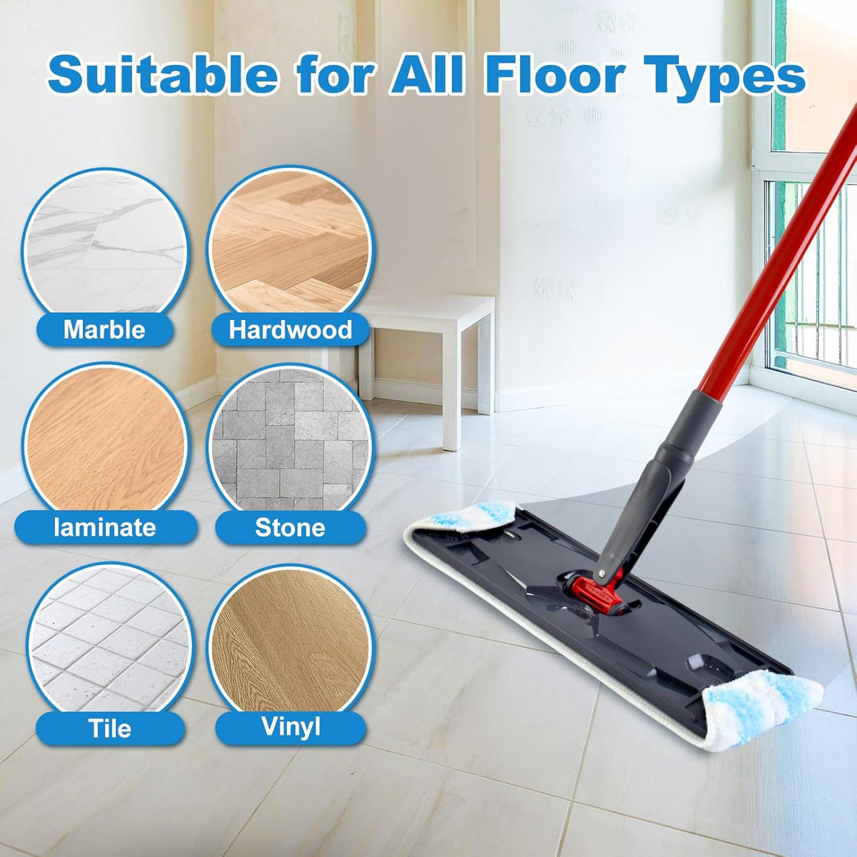 3PCS Replacement Mop Pads for O-Cedar H2prO Flat Mop System,Microfiber Mop Pad Easy Clean for All