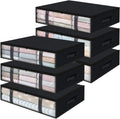 StorageRight Under Bed Storage Bins, 6-Pack 40L Foldable Fabric Storage Bags with Transparent