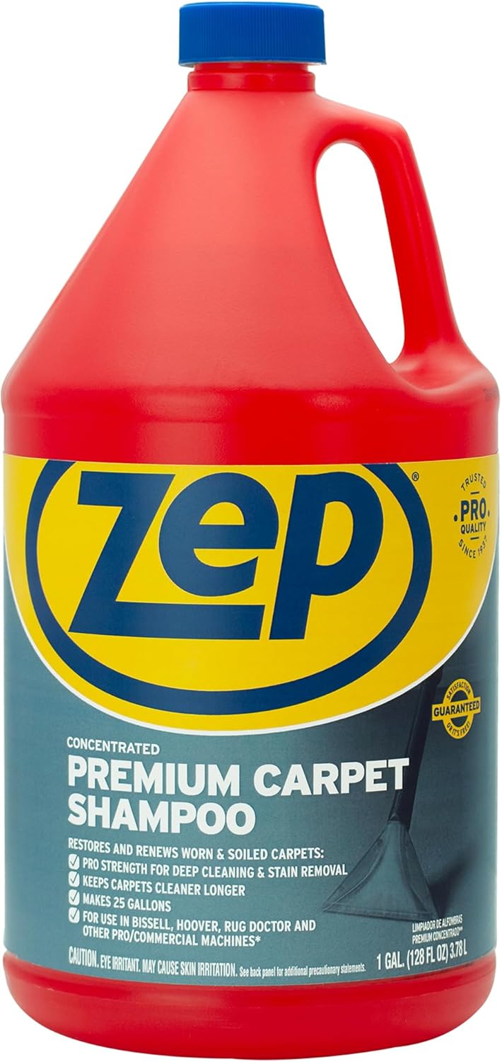 Zep Premium Carpet Cleaner Shampoo - 1 Gallon (Case of 2) ECZUPXC1282 - Pro Strength Deep Cleaning