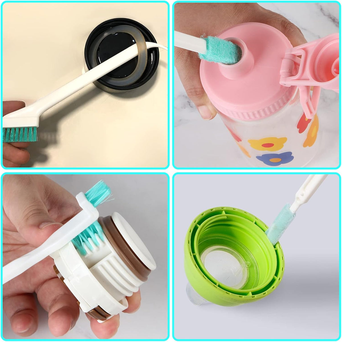 9 Pcs Small Household Cleaning Brushes by ELEMGULY,Deep Detail Crevice Brush Set for Hole, Gap