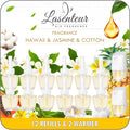 Plug in Air Fresheners Refills, Essential Oil Scented Refill with 2 Warmer, Jasmine, Hawaiian