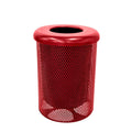COATEDOUTDOORFURNITURE RFT-P-TXTRED Heavy Duty Round Trash Receptacle with Flat Top, Liner