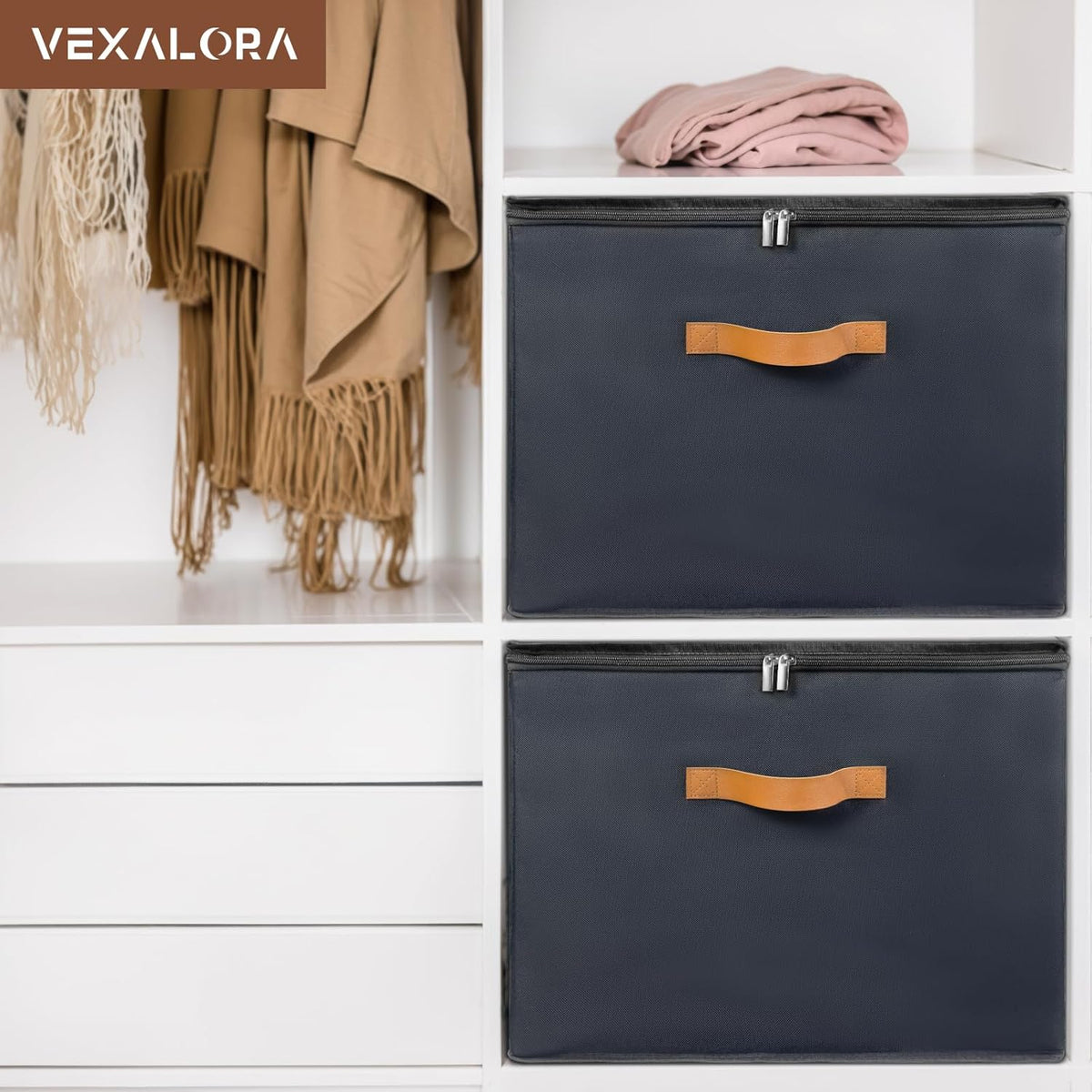 Shoe Organizer Box 2 Pack, Shoe Storage Organizer with Clear Cover, Adjustable Dividers Fits 16-32