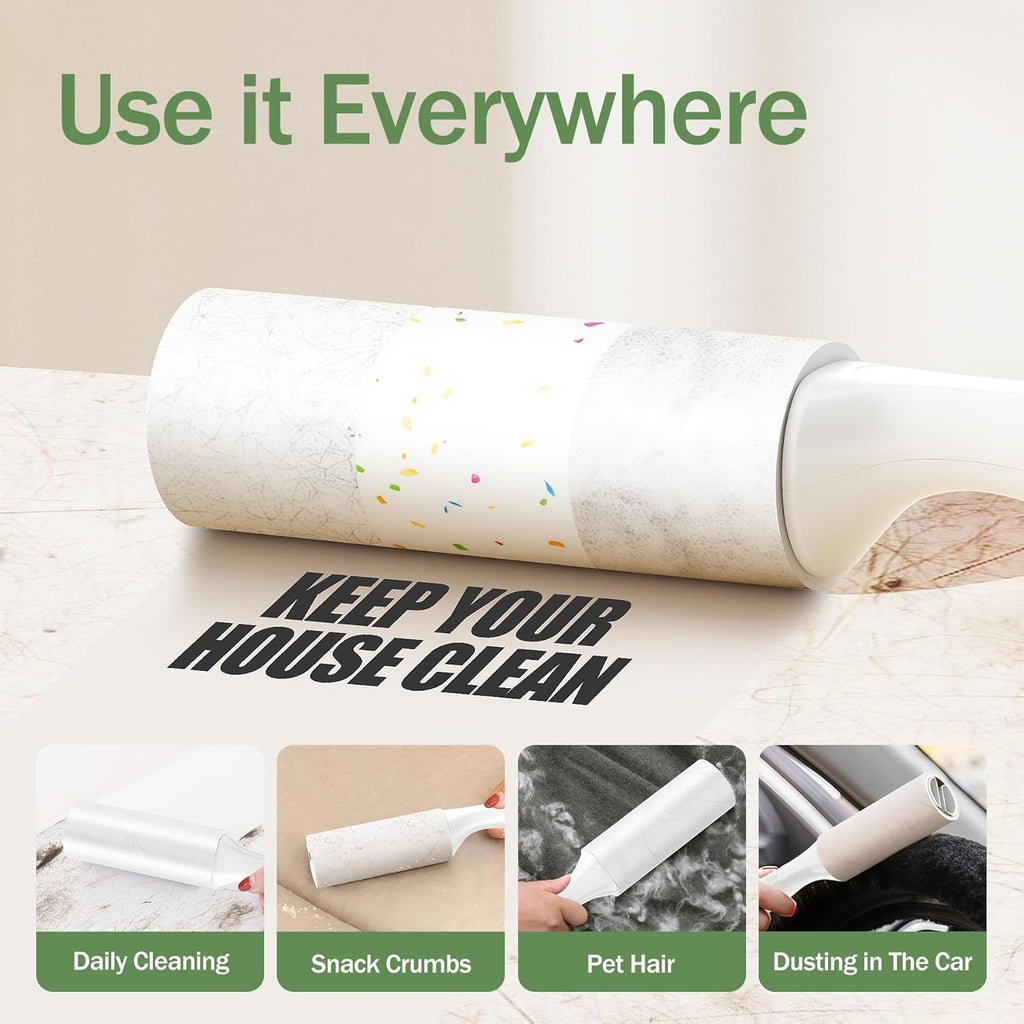 Extra Sticky Lint Roller for Pet Hairs 200 Sheets Lint Rollers for Travel 4 Pack Tough Paper, Small