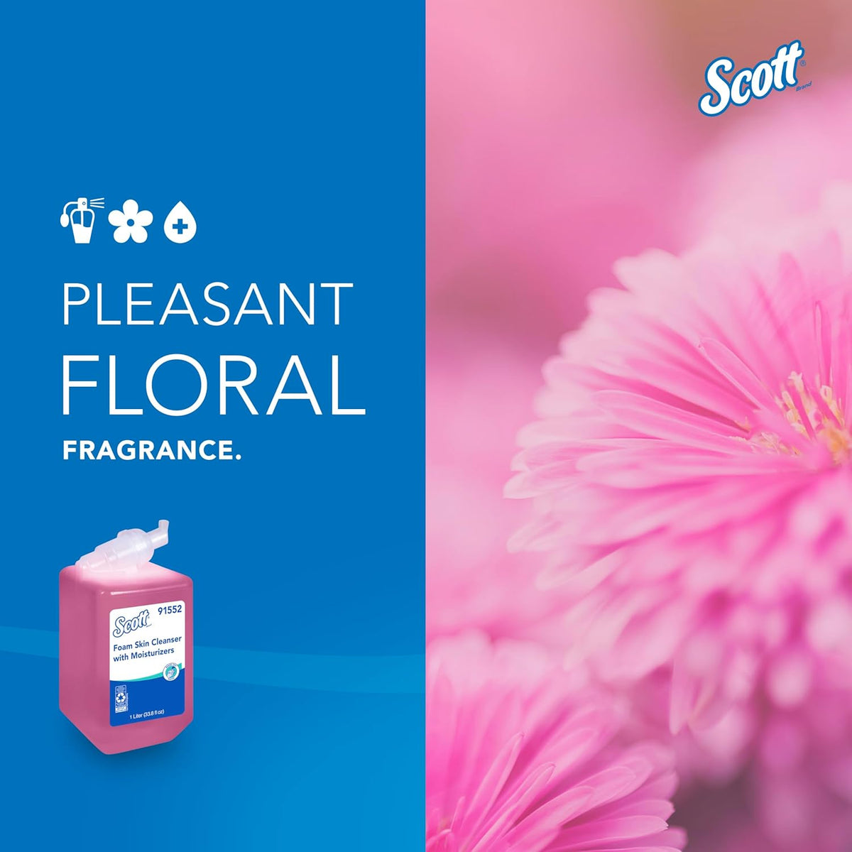 Bundle of Scott® Foam Hand Soap with Moisturizers, 1.0 L Pink, Floral Scent Refills + Scott