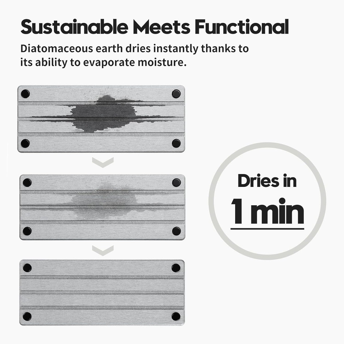 Fast Stone Drying Tray Diatomite Sponge Holder Mat, Kitchen Sink Organizer Sink Caddy, Kitchen &