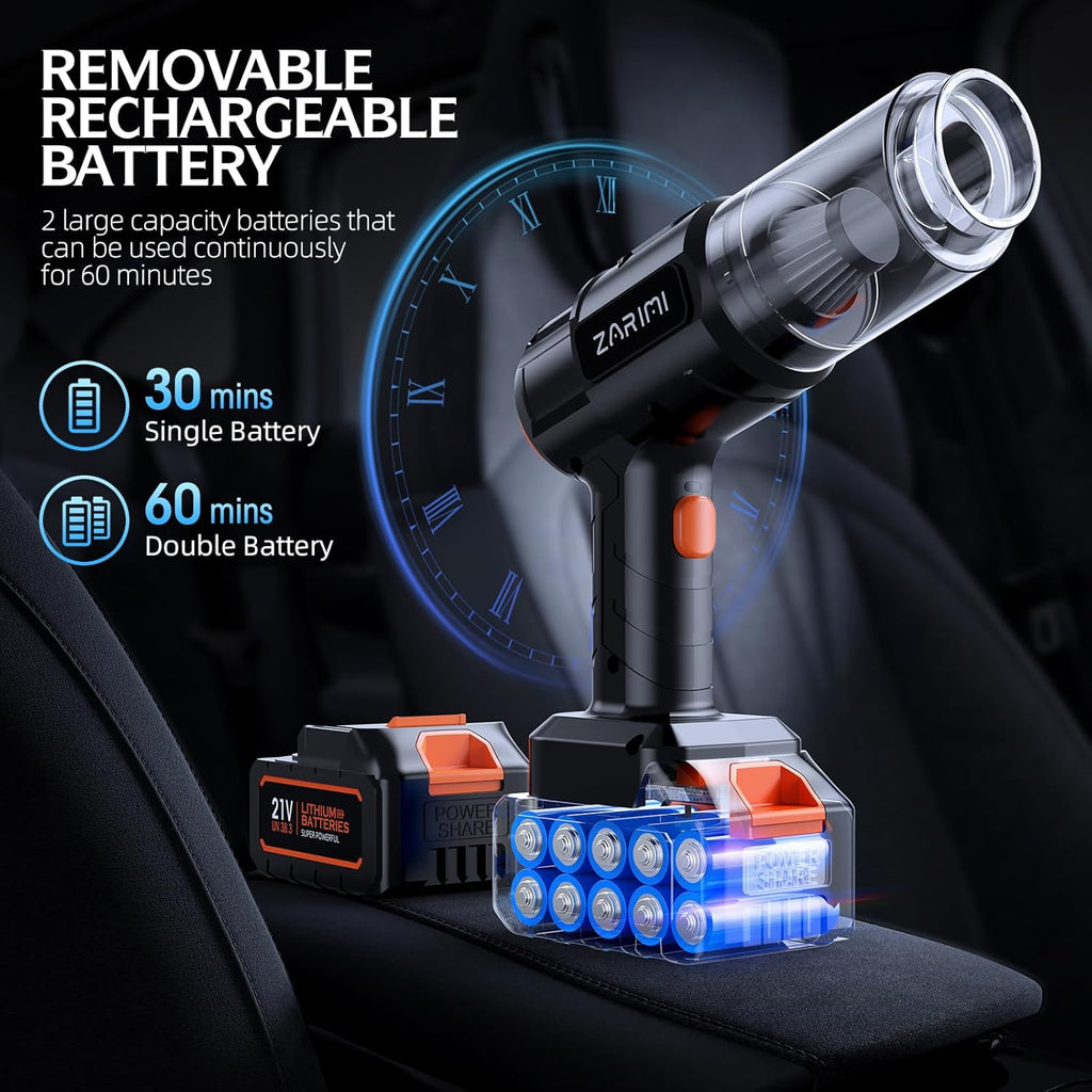 Car Vacuum Portable Cordless, 40000Pa High Power Dust Buster, 6-in-1 Handheld Vacuum Cleaners for
