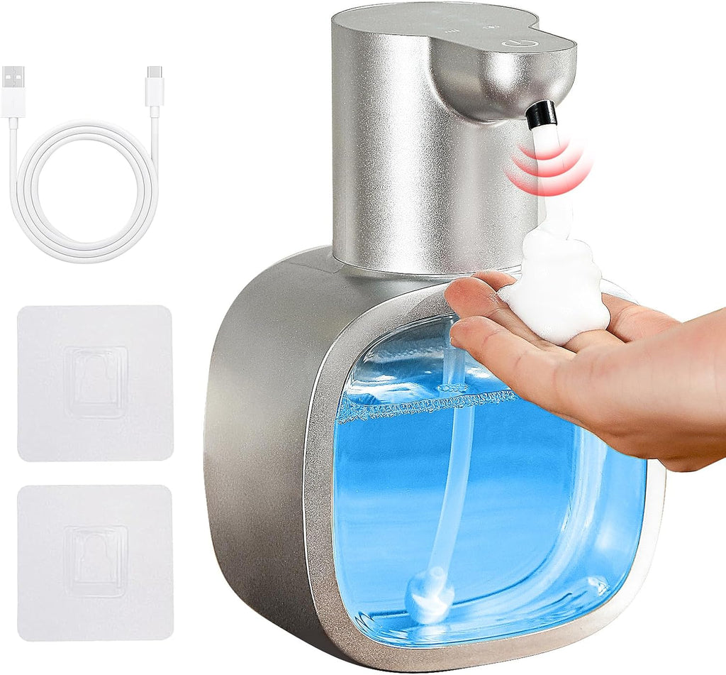 Automatic Foaming Soap Dispenser, 17oz/500ml Touchless Rechargeable with 4-Level Adjustable & IPX5