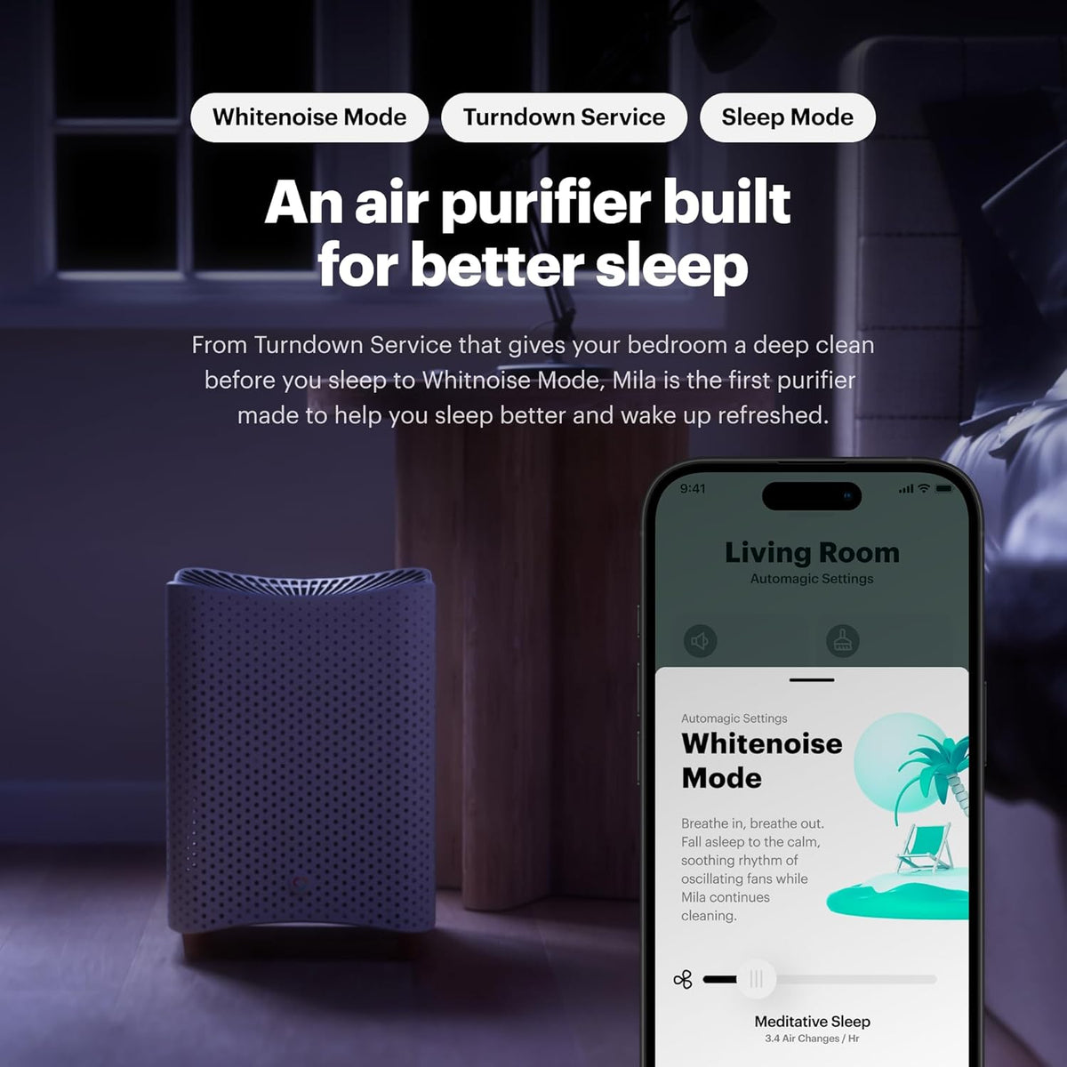 Mila Air 3 Smart Home Air Purifier with Critter Cuddler H13 HEPA & Carbon Replacement Filter