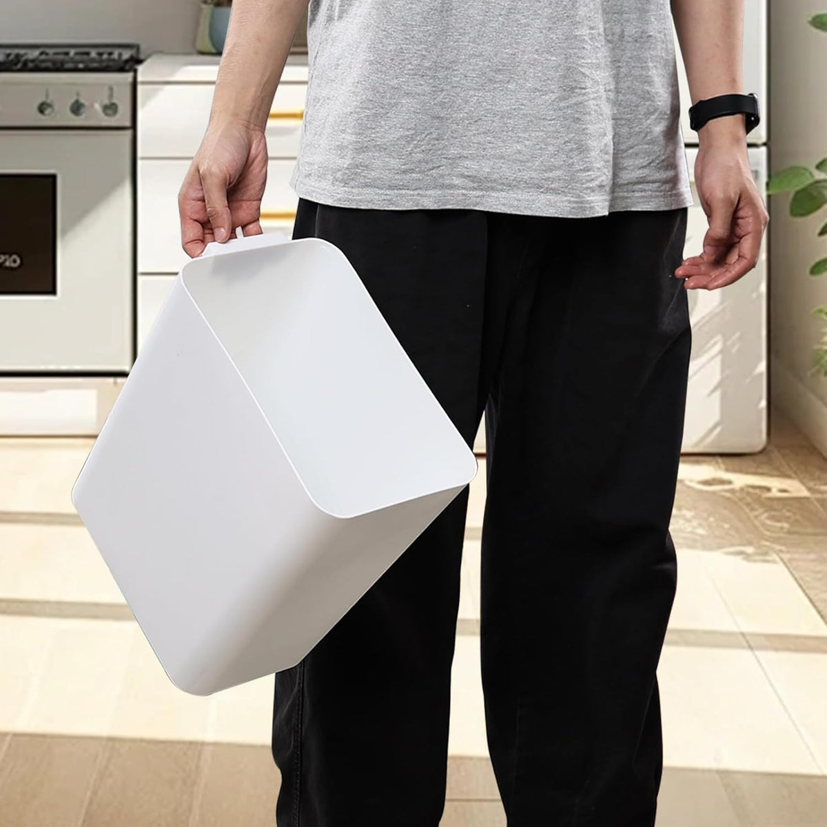 Zopnny 3-Pack 4.5 Gallon Plastic Small Trash Can Wastebasket, Slim Waste Basket for Bathroom