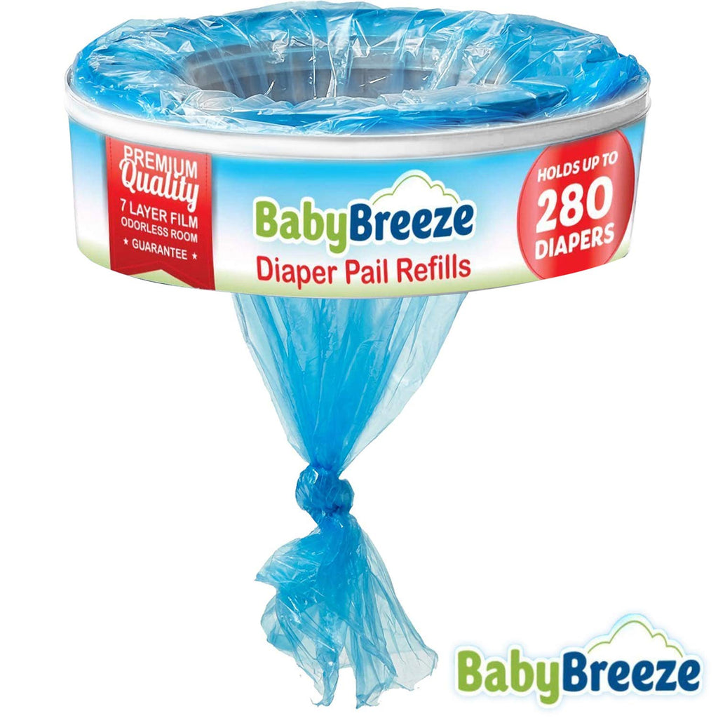 BabyBreeze Diaper Pail Refill Bags Compatible with Playtex Diaper Genie Pails Odor Absorbing Diaper