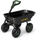 VIVOHOME 4 Cu.Ft 660lbs Wheelbarrow Garden Cart Dump Wagon with 2-in-1 Convertible Handle Attach to