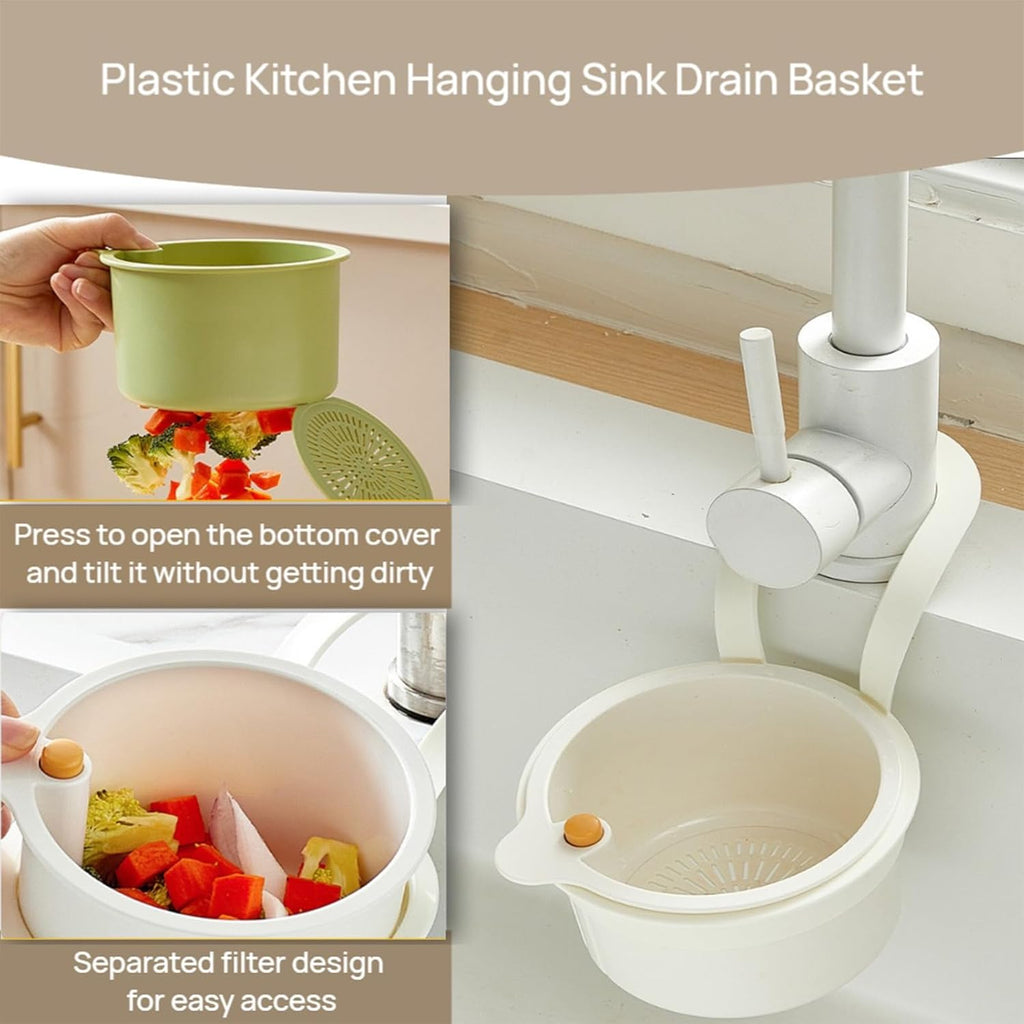 Faucet Hanging Strainer Kitchen Sink Food Waste Catcher Drain Basket, Plastic Kitchen Sink Strainer