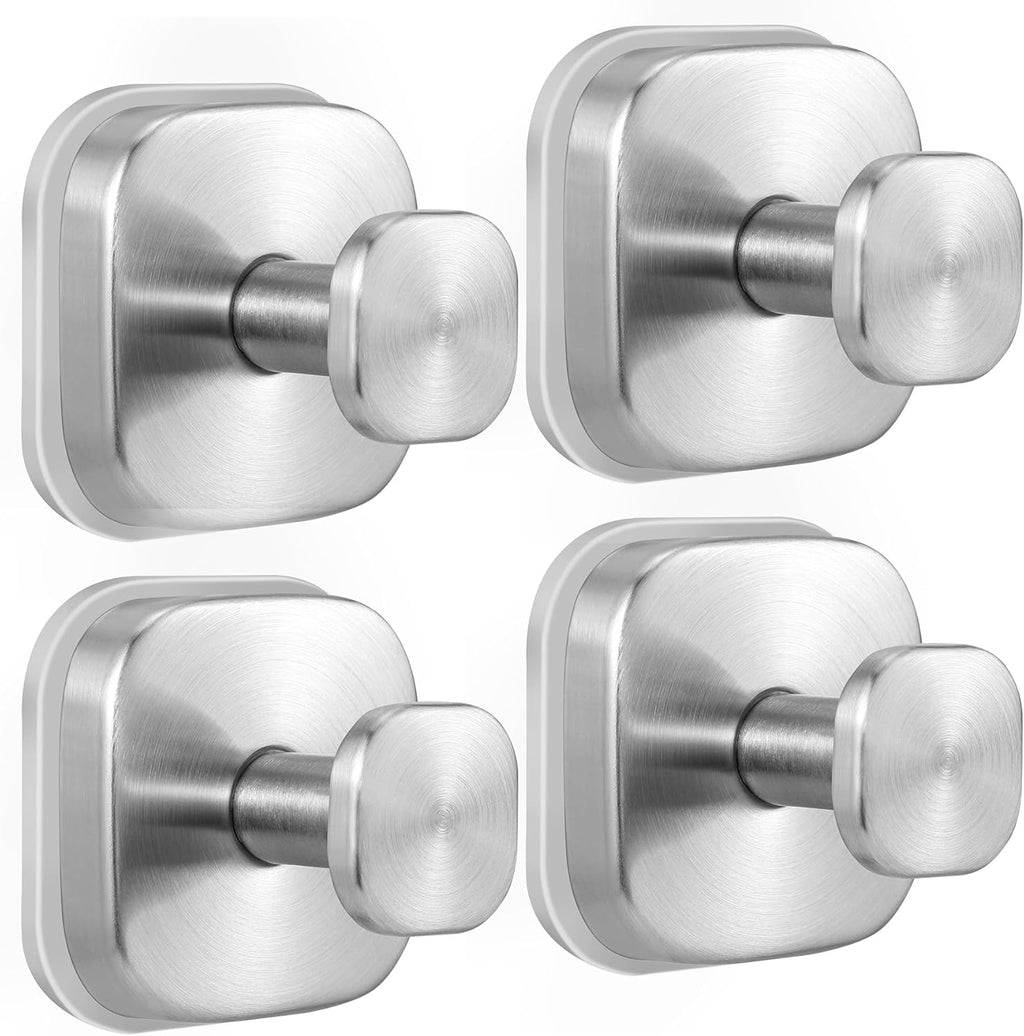 Suction Cup Hooks for Shower - Reusable No-Drill Mounting - Hooks for Towels, Robes & Loofah on