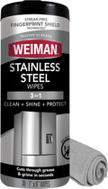 Weiman Stainless Steel Wipes (Large Microfiber Cloth) Removes Fingerprints Residue Water Marks and