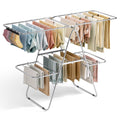 APEXCHASER Clothes Drying Rack with 4 Wings, Stainless Steel Drying Rack Clothing with Sock Clips