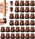 32 Pcs Chair Leg Protectors for Hardwood Floors, Silicone Felt Furniture Leg Cover Pad for