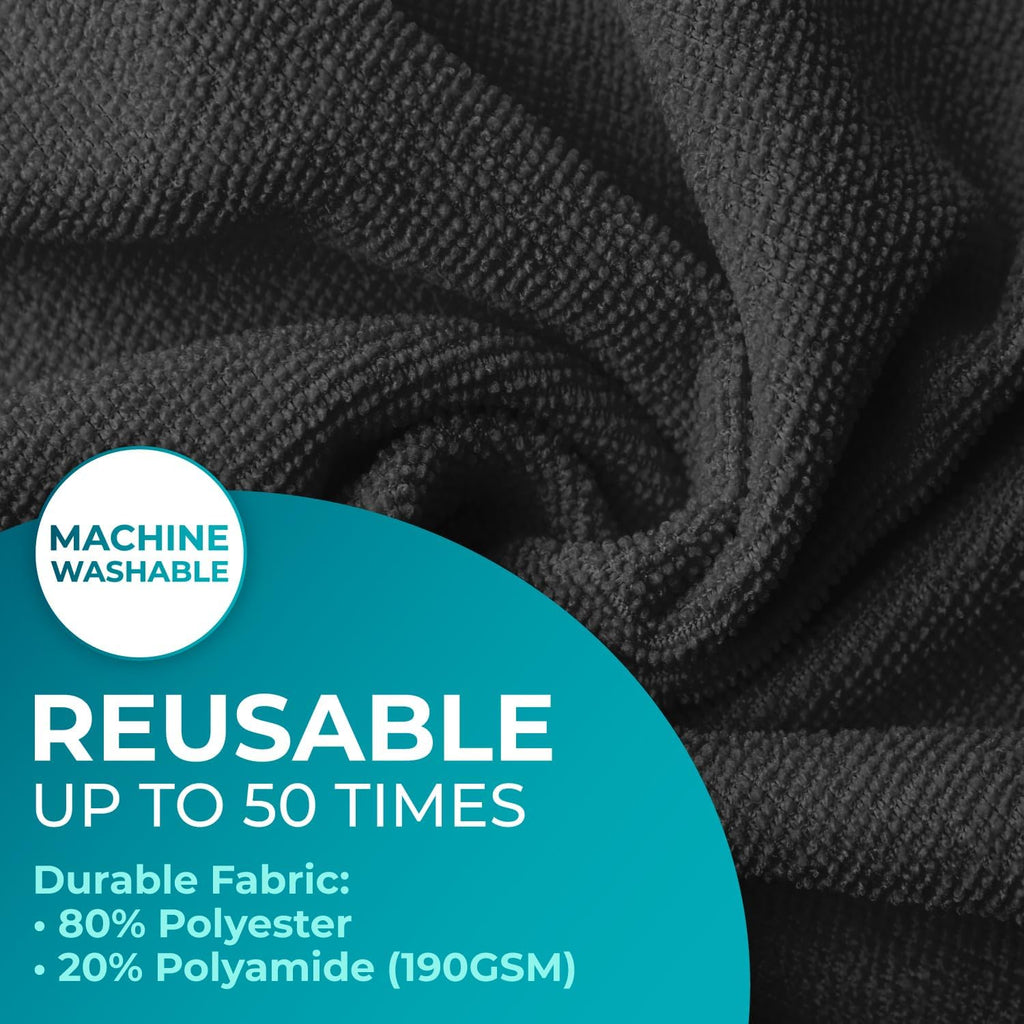 100 Pack Microfiber Cleaning Cloth Roll - Tear Away Reusable Paper Towels Washable, 11.8" Ultra