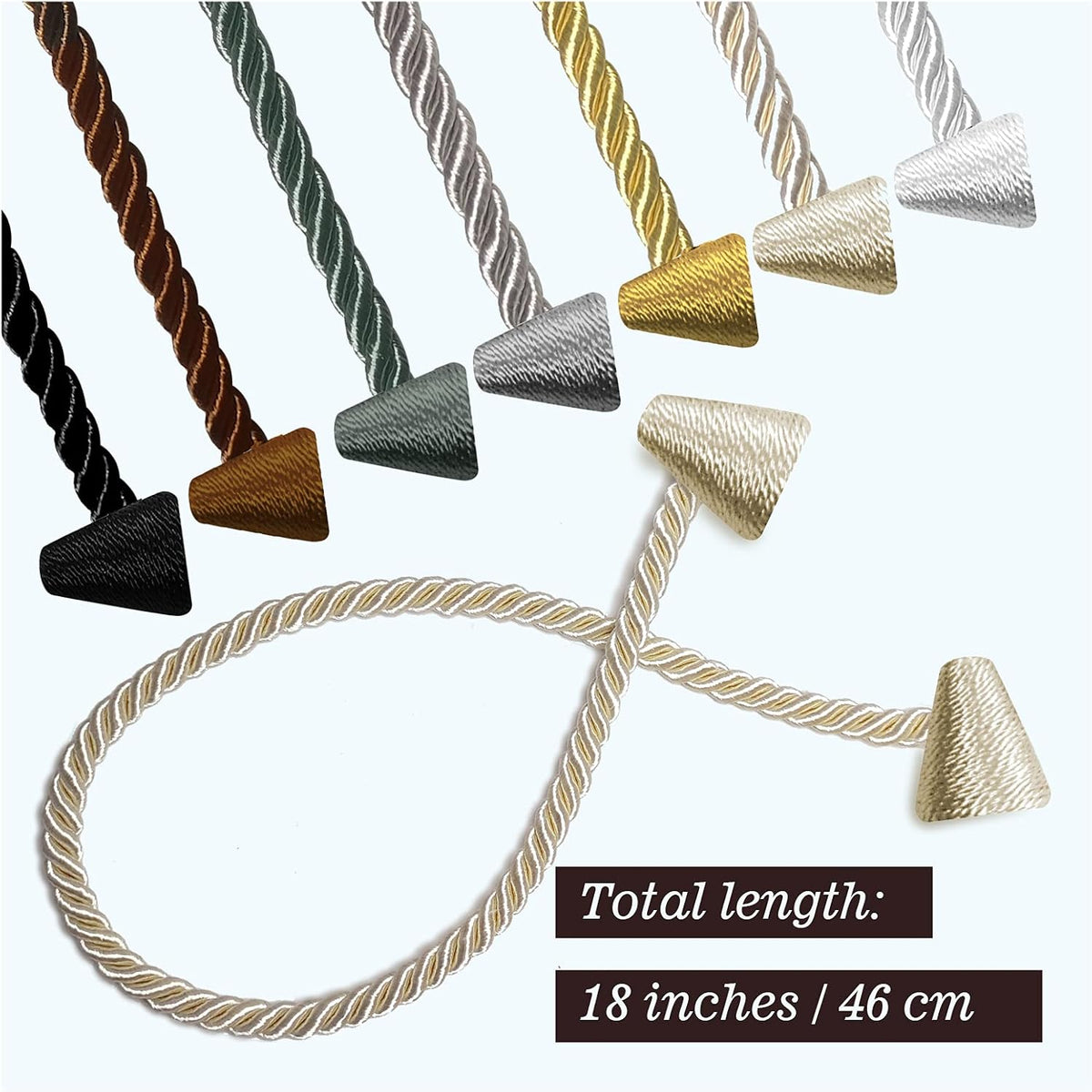 Hion Magnetic Curtain Tiebacks Black 2pcs, Curtain Tiebacks Buckles Holdbacks Holders Hooks Clip