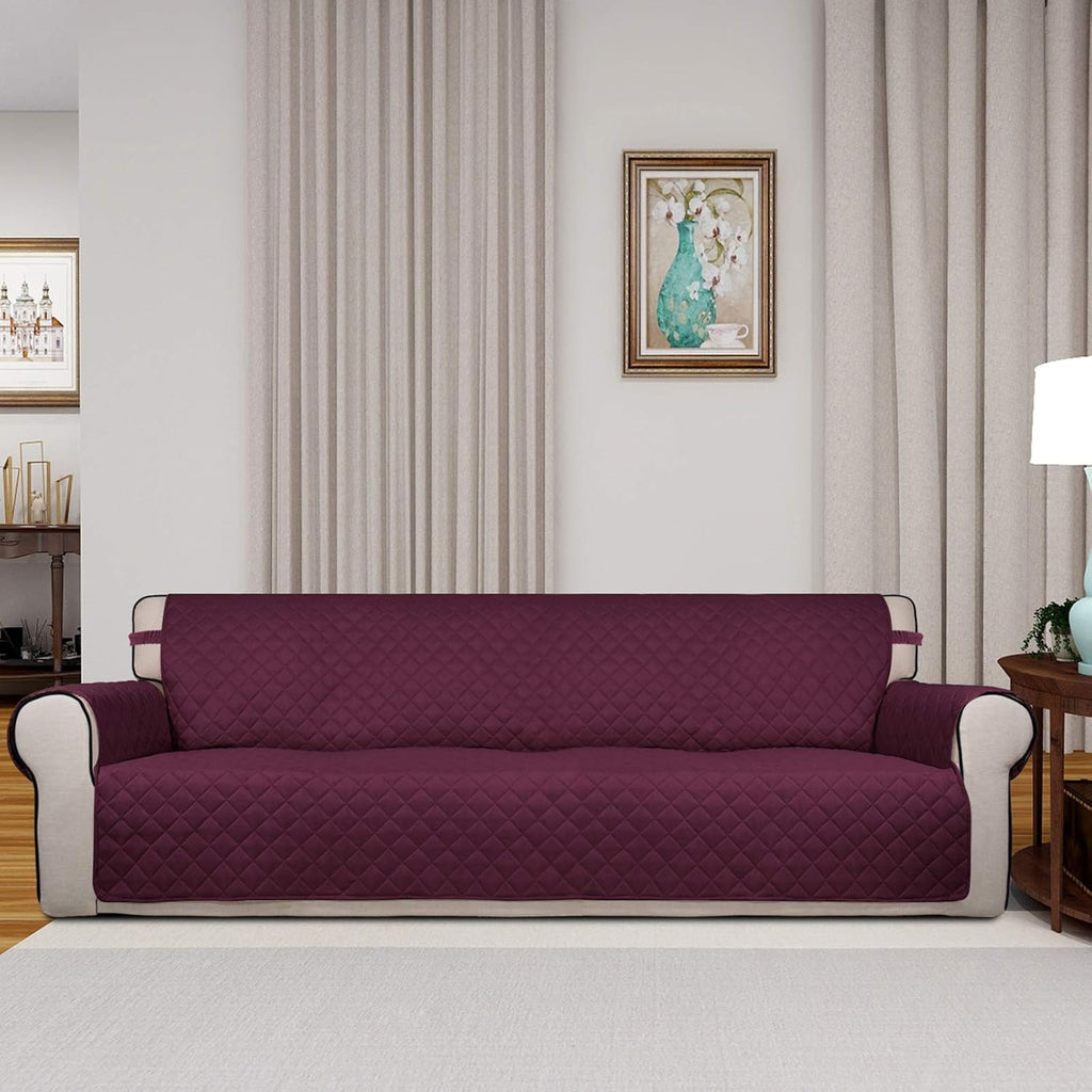 PureFit Reversible Quilted Sofa Cover, Water Resistant Slipcover Furniture Protector, Washable