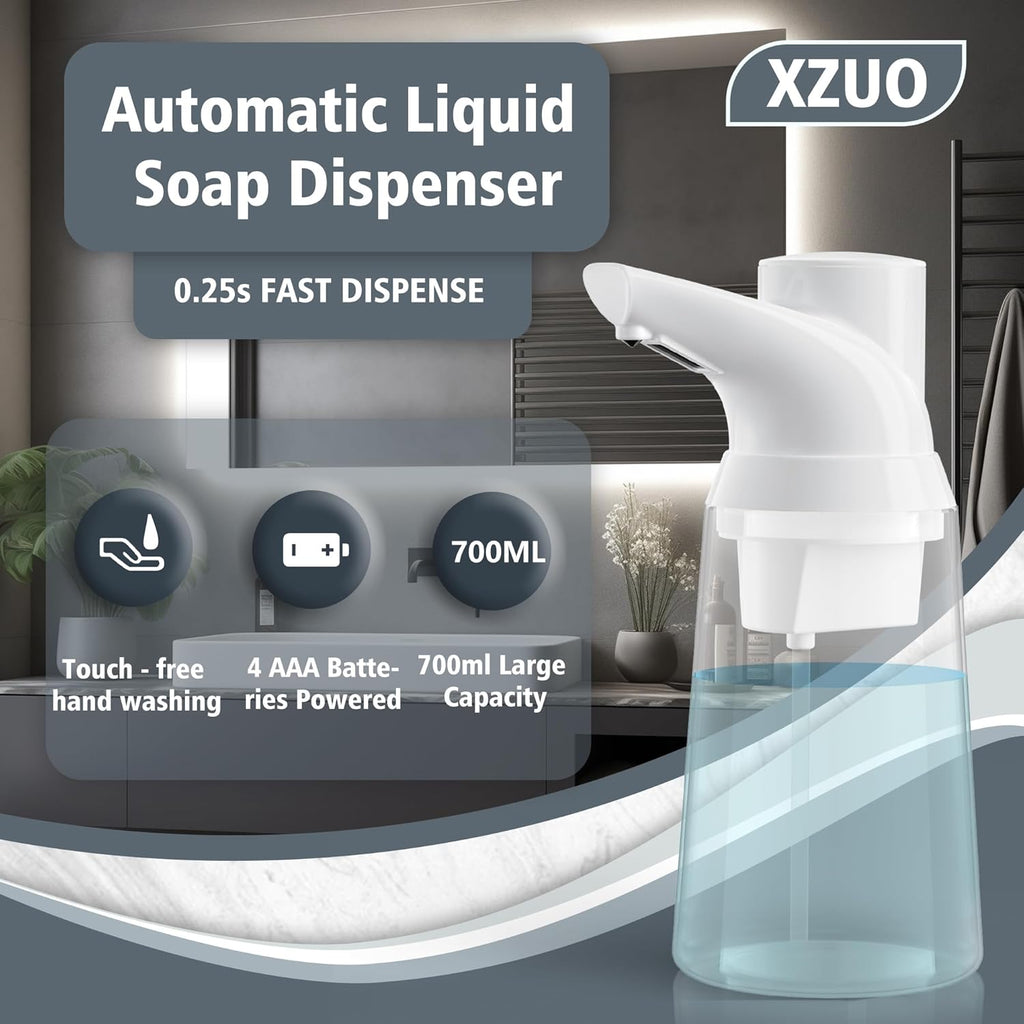 Automatic Soap Dispenser Touchless, 23.7 oz/ 700 ml, Low Battery Liquid Soap Bottle with Motion