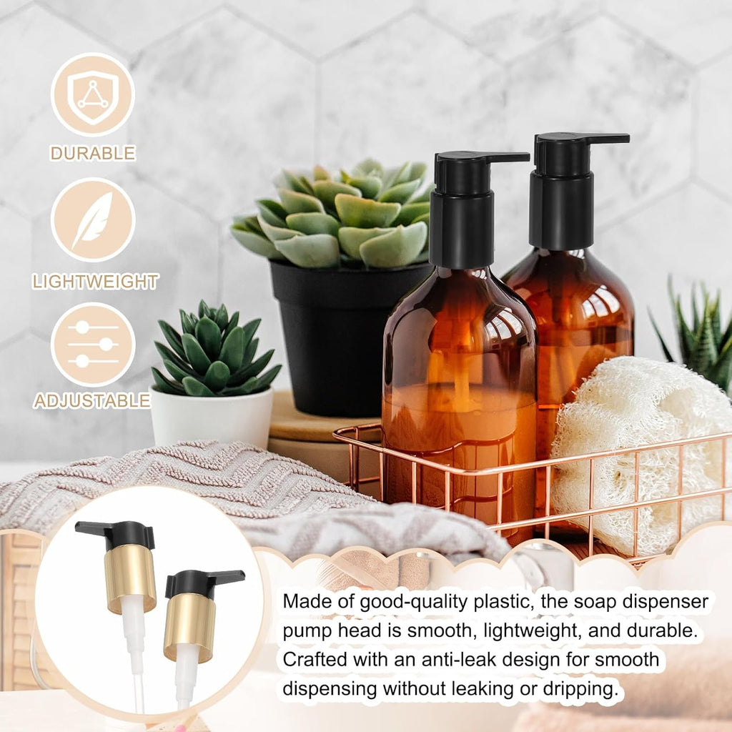 uxcell 4 Pcs Soap Dispenser Pump Heads, Hand Soap Dispensers Top Pumps Replacement Clip-on Pumphead