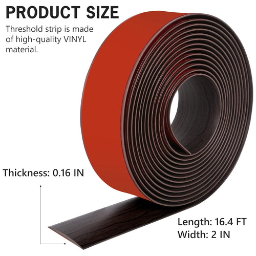 16.4Ft Floor Transition Strip Self Adhesive Vinyl Cover Floor Strip Flat Divider Transition Strip