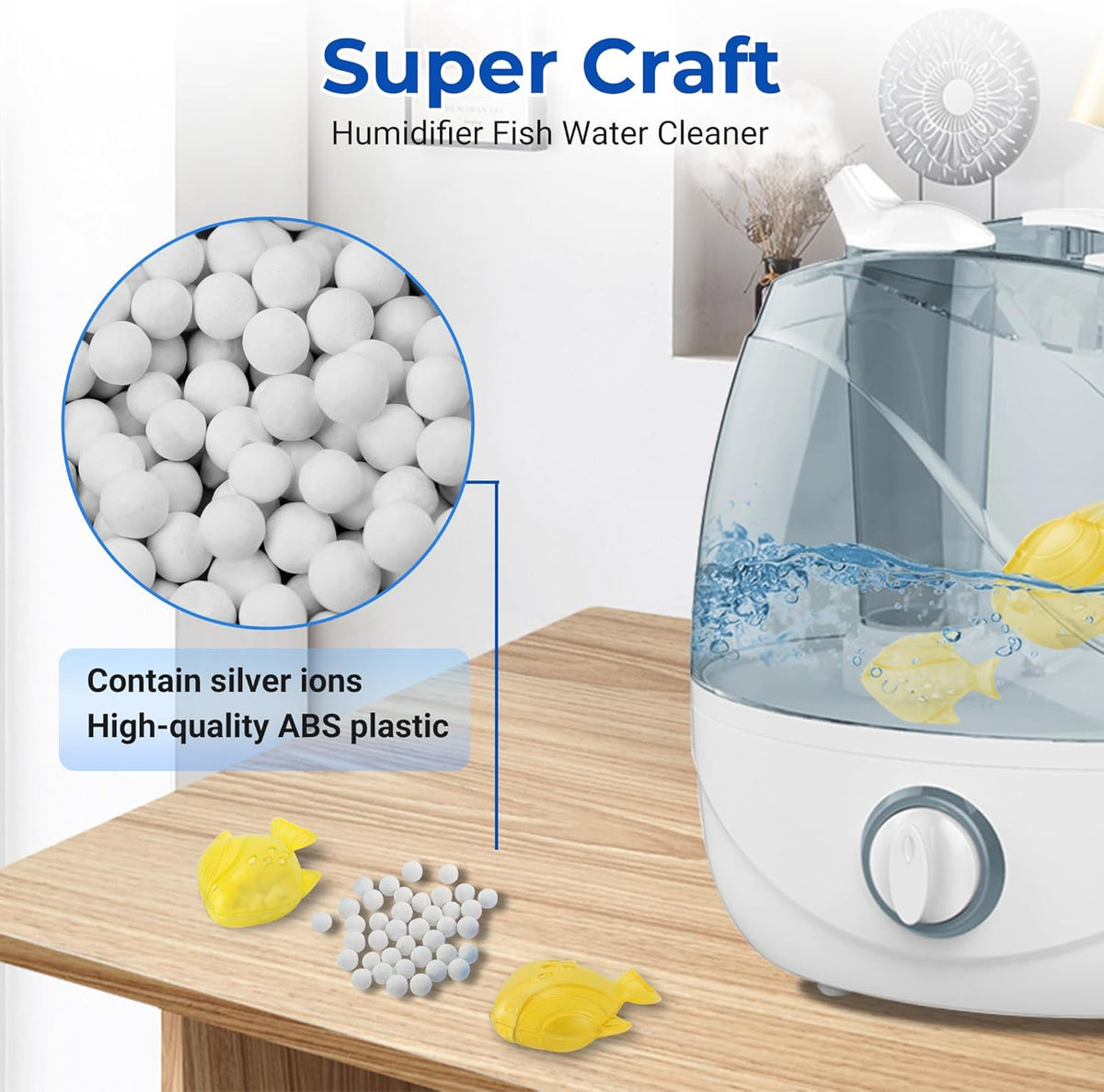 Funmit 6 Pack Universal Humidifier Cleaner Fish Compatible with Almost All Humidifiers and Fish