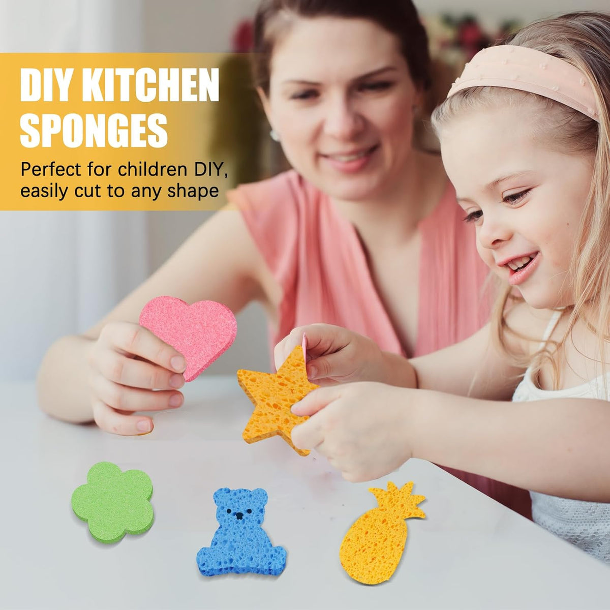 Kitchen Sponges, 12-Count Cellulose Sponges, Durable Dish Sponge for Cleaning, Cleaning Scrub