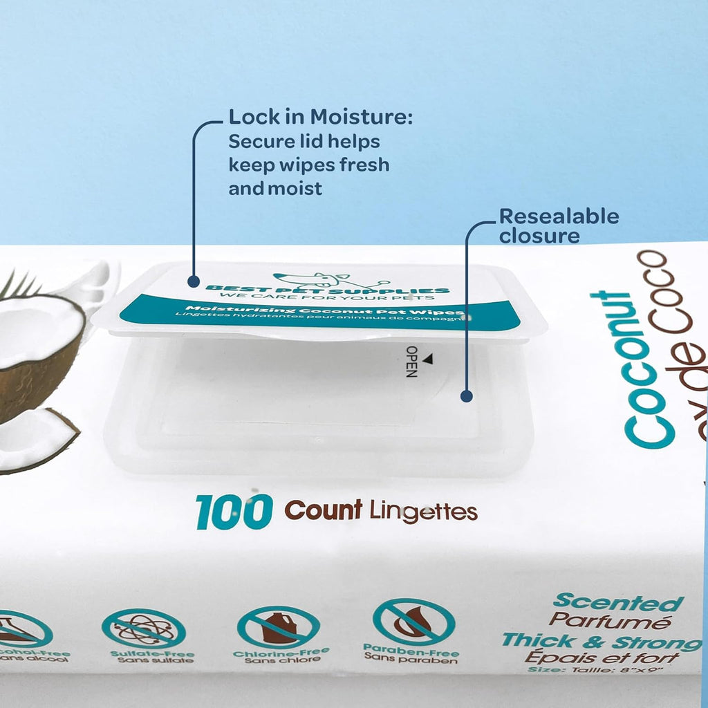 Best Pet Supplies Pet Wipes for Dogs - Dog Wipes Cleaning Deodorizing, for Coats, Ears, Paws