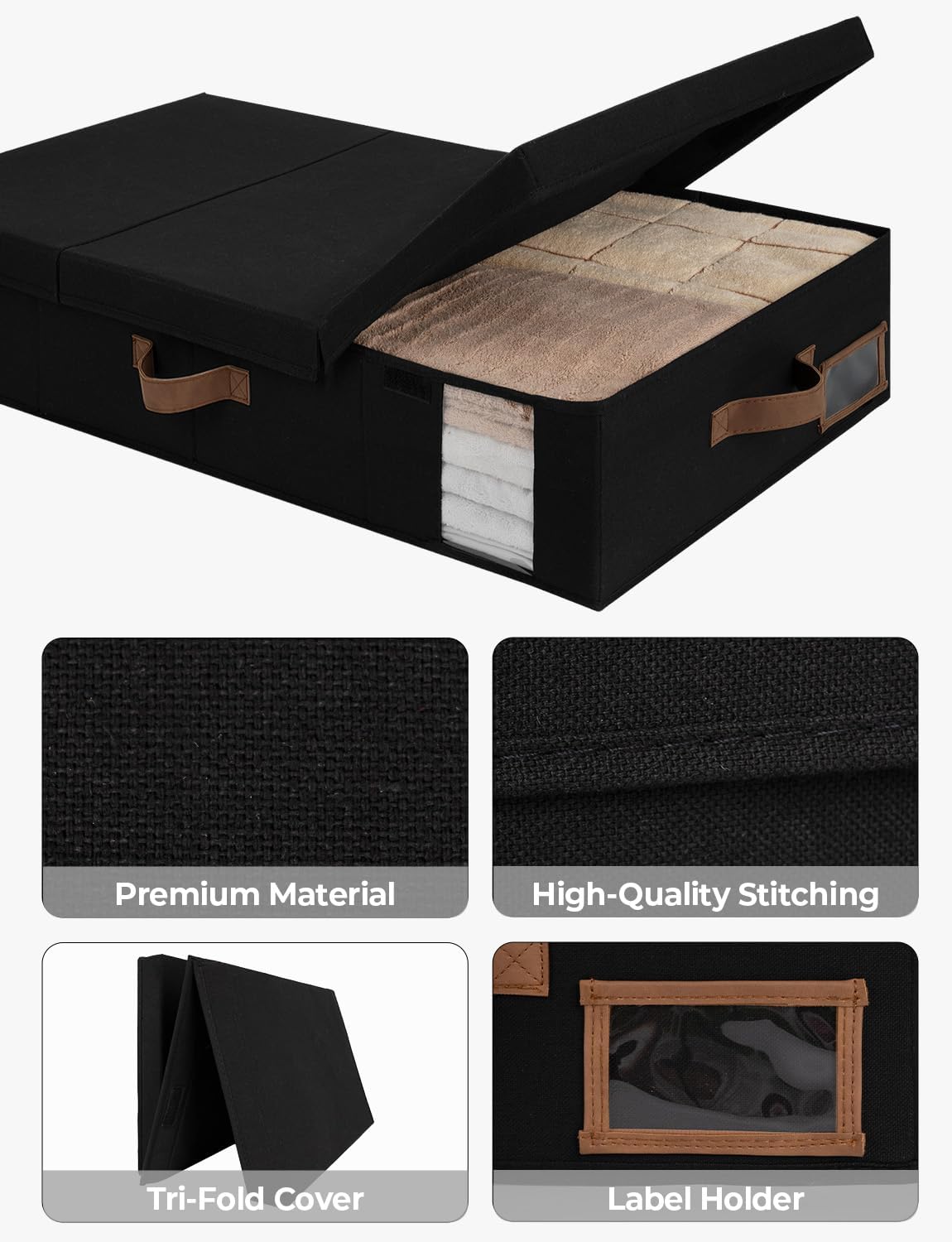 StorageWorks 2-Pack Large Under Bed Storage Bins with Lids, Underbed Storage Containers with