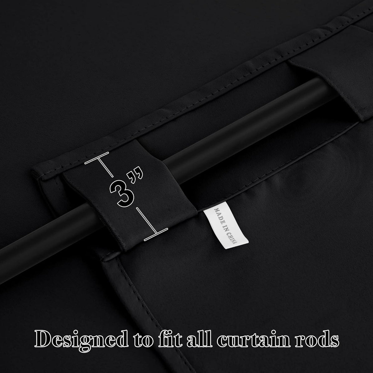 RYB HOME Short Black Curtains for Bedroom, Blackout Thermal Insulated Curtain Tiers Small Window