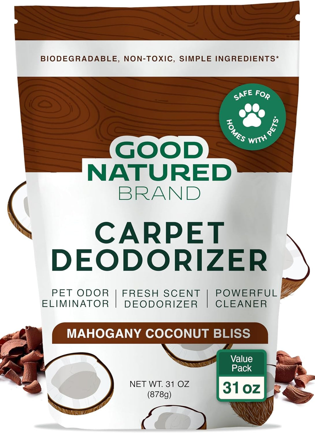 Good Natured Brand | Carpet Deodorizer & Freshener Powder | 31 oz Pet Odor Eliminator for Strong