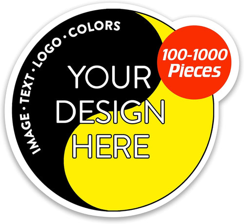 100 Custom Vinyl Stickers - Upload Your own Image, Text, Design, Logo - Personalized Logo Labels