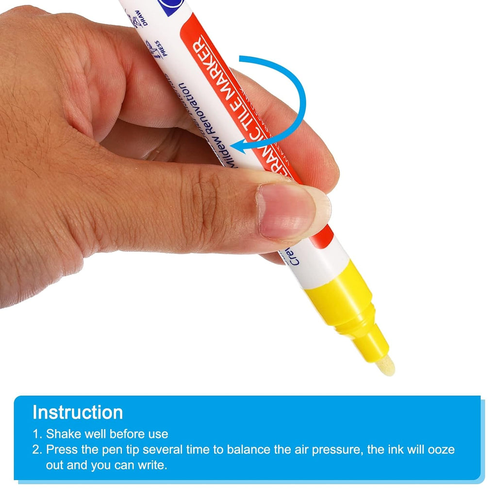PATIKIL Grout Pen, 4 Pack Yellow Tile Marker Waterproof Grout Sealer Pen Tile Repair Pens Paint