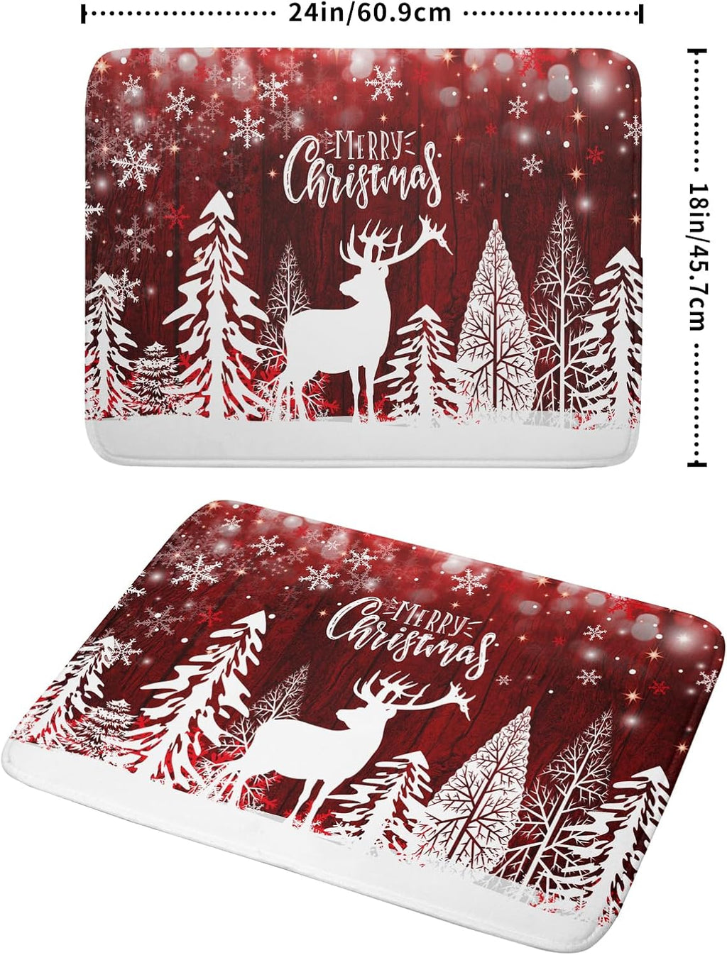 Merry Christmas Dish Drying Mats for Kitchen Counter 18x24 Inch Christmas Tree Kitchen Mat