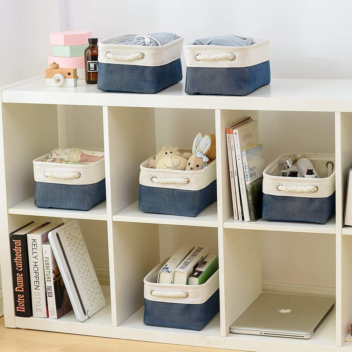 TcaFmac Organization and Storage Cubes - 12x8x5.2 inch Small 6 Pack Collapsible Storage Bins for