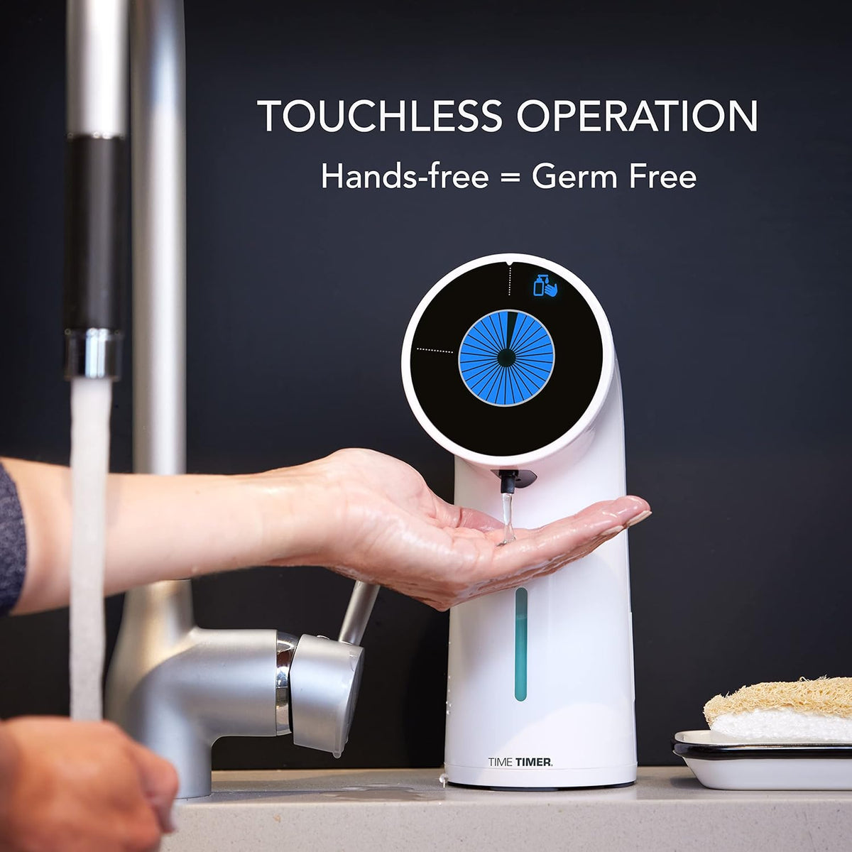 Time Timer WASH with Soap Dispenser — Hands Free Automatic Soap Dispenser with 30 Second Visual