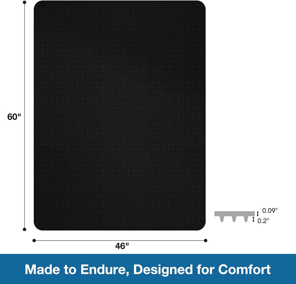 Chair Mat for Carpet, 46" x 60" Desk Chair Mat for Carpeted Floors, Non-Slip Office Vinyl Mat for