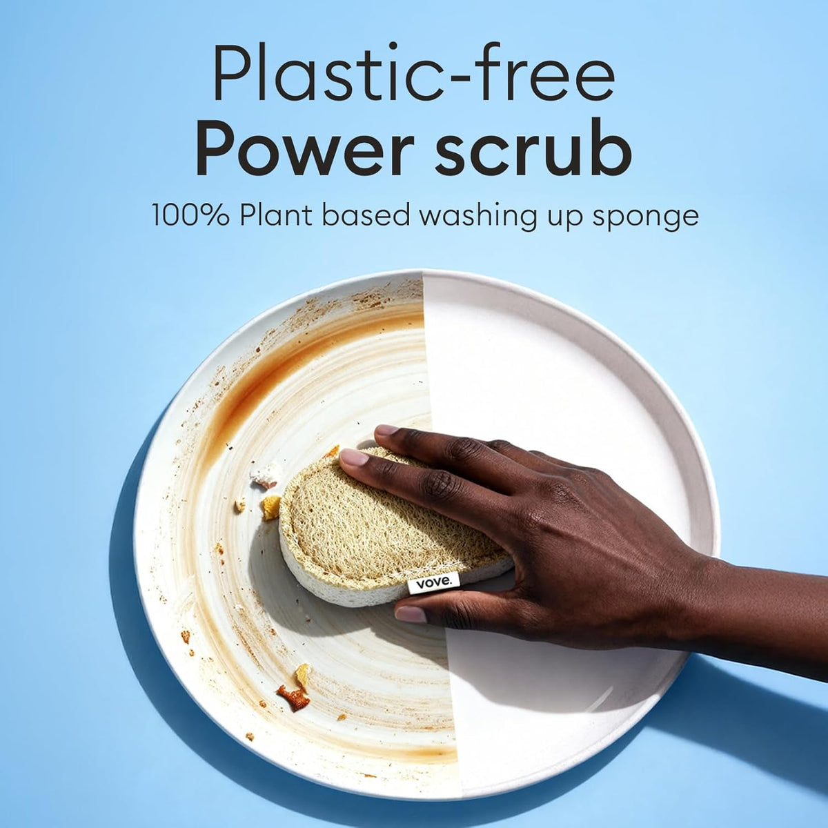 Vove Scrub Sponges 4 Pack, Cellulose & Cotton with Natural Loofah, Eco-Friendly Loofah Dish &