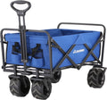EchoSmile Heavy Duty 350 Lbs Capacity Collapsible Wagon, Outdoor Folding Camping Wagons, Grocery