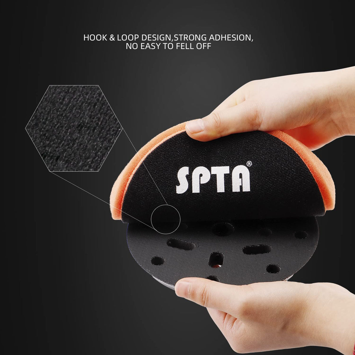 SPTA Buffing Polishing Pads, 5Pc 7.5 Inch Face for 7 Inch Backing Plate, Compound Buffing Sponge
