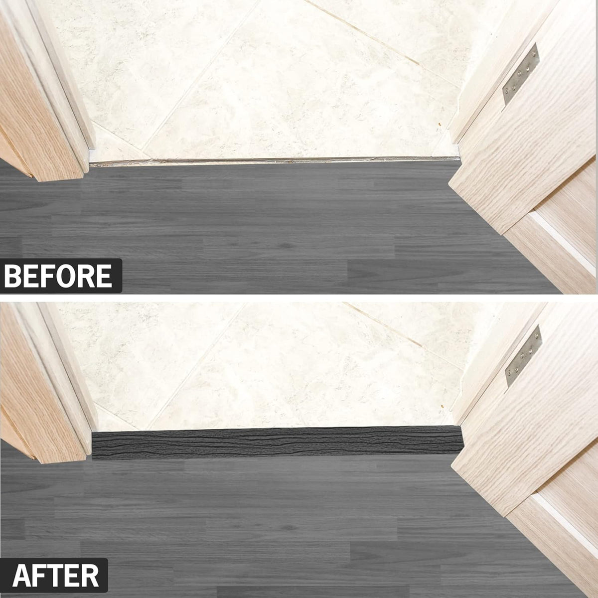 16.4Ft Floor Transition Strip Self Adhesive Vinyl Cover Floor Strip Flat Divider Transition Strip