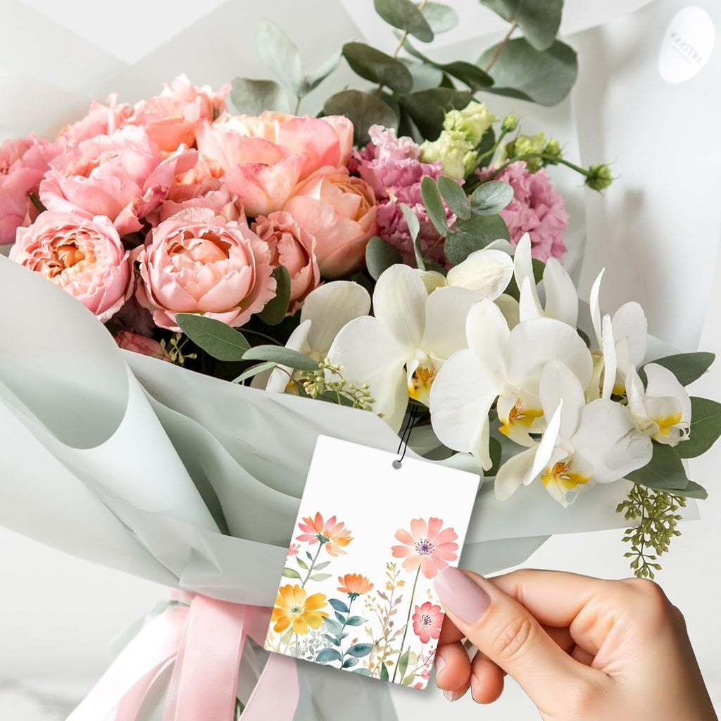 Watercolor Floral Car Air Freshener 4 Pcs, Rustic Cottagecore Flower Hanging Scents Air Freshener