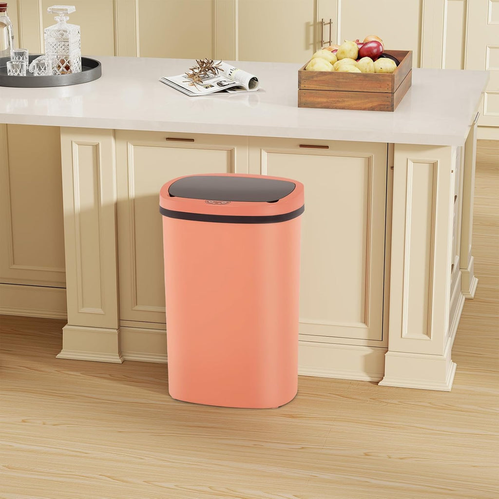Automatic Motion Sensor Bathroom Trash Can with Lid, 13 Gallon Touchless Trash Bin, Smart Dog Proof